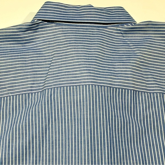 Cutter & Buck Men's Button Down Shirt 3XB Blue white stripe - Picture 5 of 8